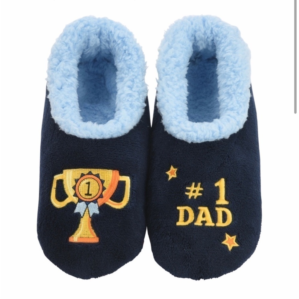 Snoozies non skid slippers bedroom shoes house #1 DAD trophy dad medium 9-10